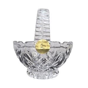 Princess House 24% Lead Crystal Clear Oval Handled Decorative Basket - Germany